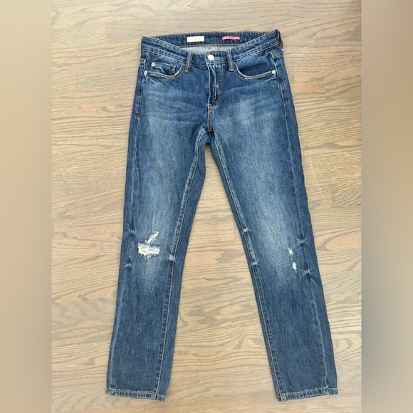 Anthropologie Pilcro Dark Wash Distressed Skinny Jeans women’s size 25 - Picture 1 of 6